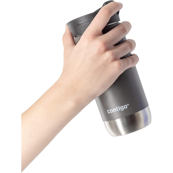 Contigo Byron Snapseal Stainless Steel Travel Mug - Leakproof, Dishwasher Safe Lid, BPA-Free, 590ml - Black