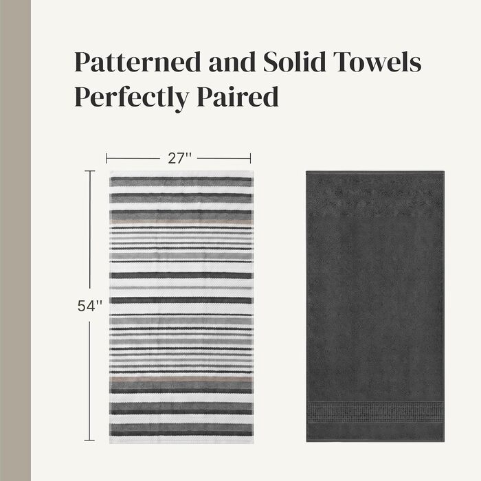 Набір рушників Modern Threads Pax жакардових двосторонніх, 6 предметів, 100% гребінна бавовна, гігроскопічні та швидкосохнучі