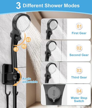 WADEO Portable Camping Shower Battery with Pump, Camping Shower with Rechargeable 6000/8000mAh Battery, Mobile Showers Outdoor Showers with Showerhead and Hose, for Camping, Travel, Garden, and Car Washing