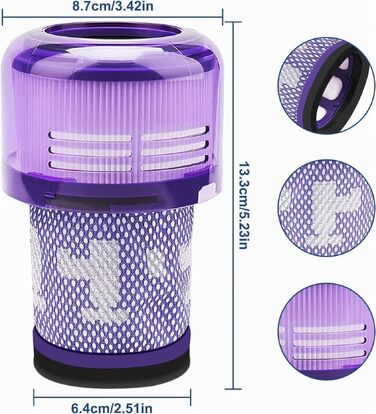 Набір фільтрів для пилососа Dyson V15 SV14 DV17 SV22 та V12 (4 шт.) — смінні HEPA-фільтри для акумуляторного пилососа