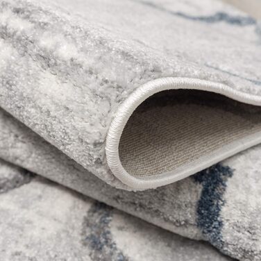 Килим для вітальні SANAT Modern Design - короткий ворс, для вітальні, спальні, кухні, ручна обробка, сертифікат Öko-Tex 100, сірий, 80x150 см