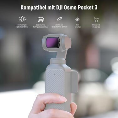 Набір фільтрів NEEWER CPL ND для DJI Osmo Pocket 3: полярний, ND16, ND64, ND256. Магнітні, з багатошаровим покриттям, комплект з 2 серветками для чищення.