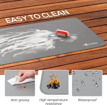 FLASLD Deck Grill Mat - 91x124cm - Washable & Grease-Proof - Protects Decks & Patios