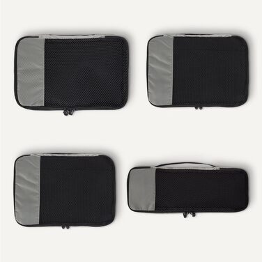 Органайзер для подорожей Amazon Essentials, набір 8 шт., з подвійним замком, 100% поліестер, різні розміри (1 великий, 1 середній, 1 маленький, 1 вузький), сірий