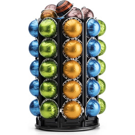 Тримач для капсул кави Bagoo Karussell для Nespresso Vertuo Line з центральним сховищем для додаткових капсул Nespresso Vertuo (40+)