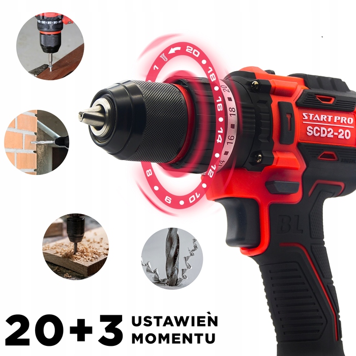Акумуляторний шуруповерт StartPro 20 V SCD2-20
