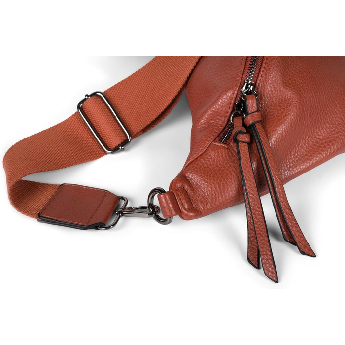 Сумка жіноча styleBREAKER на плече та через тіло Cognac велика, 37x17 см. Кросбоді, з регульованим ремінцем та двостороннім замком