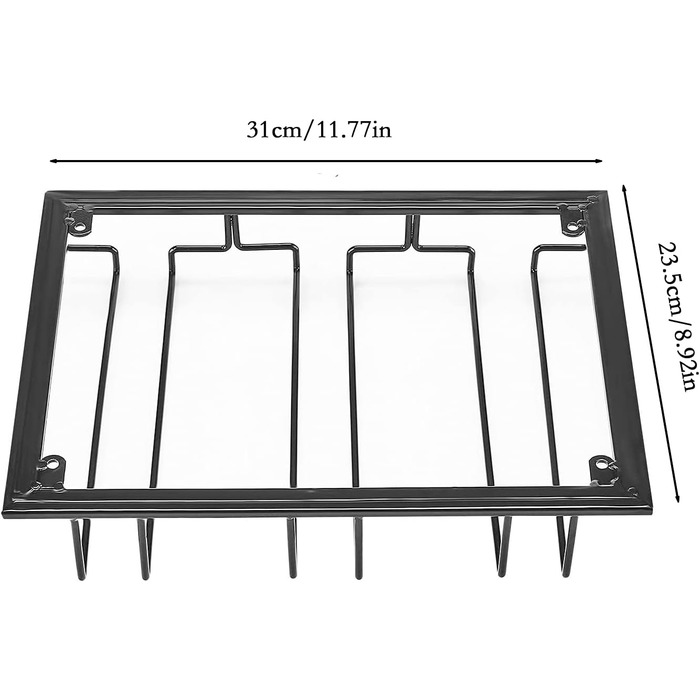Стійка для бокалів Spldsun, металева, для кухні, бару, ресторану (3 слоти, чорний)