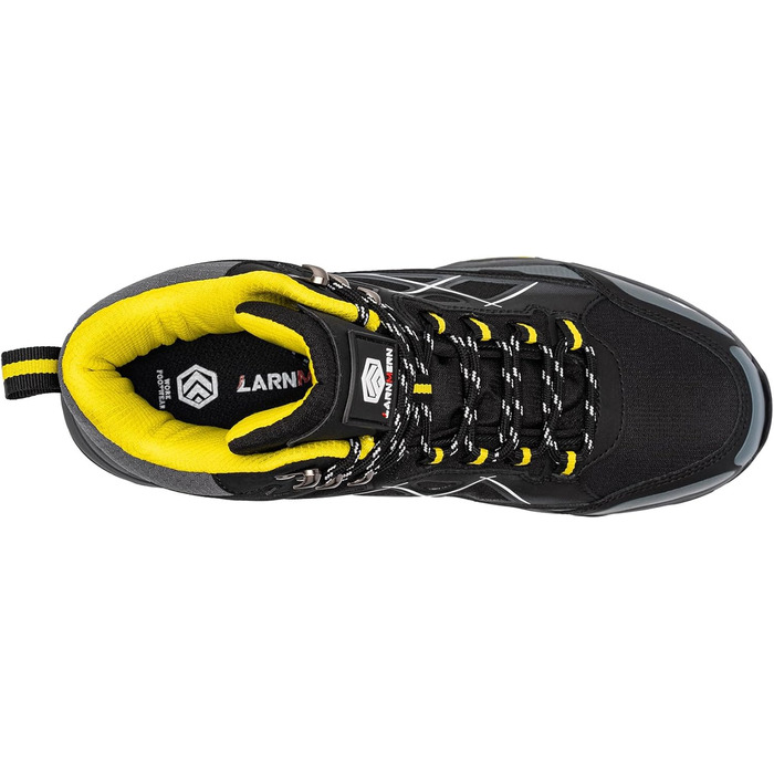 Черевики безпеки LARNMERN для чоловіків та жінок, SRC, антистатичні, з металевим носком, протиударні, легкі, комфортні, дихаючі, чорні/сірі, 42.5 EU