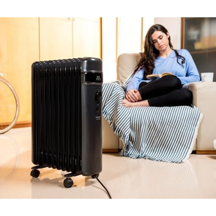 Радіатор масляний Taurus Dakar 7 елементів, 1500W, з термостатом, захист від перегріву, сірий