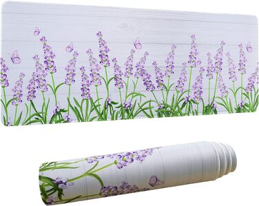 Мат для миші Sakura з квітковим дизайном, XL, 31.5 x 11.8 см, чорний, лавандовий