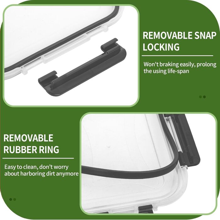 Набір контейнерів для зберігання продуктів зі скла, 10 шт (5 кришок та 5 контейнерів), Skroam - безпечні для миття в посудомийній машині, мікрохвильовій печі та морозильній камері, без BPA