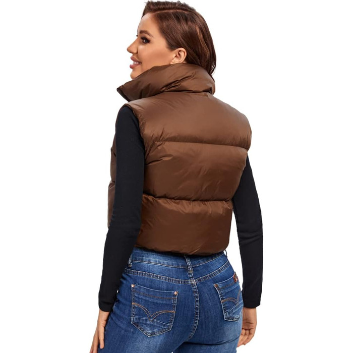 Степлена жилетка Fuinloth Daen Weste з коротким коміром для зими та перехідного періоду (38-40, Коричнева)