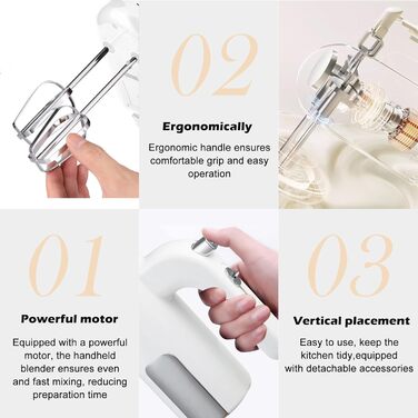 Електричний міксер 450W з 5 швидкостями: для тіста, яєць, випічки | Кухонний міксер з набором насадок