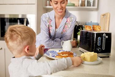 Тостер Russell Hobbs Inspire для 2 скибок, чорний, 6 режимів, широкі відділення, підставка для булочок, розморожування та підігрів
