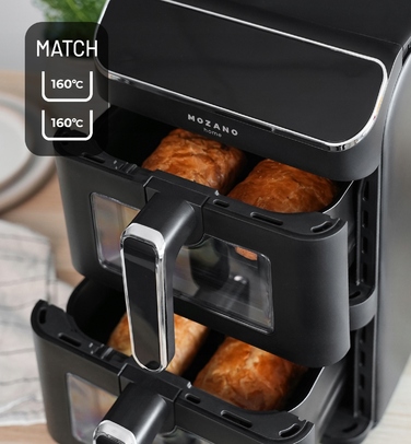 Вертикальна двокамерна аерофритюрниця 11л Air Fryer 2800W, 12 режимів