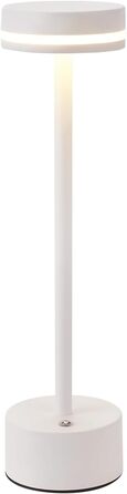 Настільна лампа акумуляторна LED 2 в 1: бездротова, димована, з USB-C зарядкою, сенсорна, для спальні, їдальні, офісу (біла)