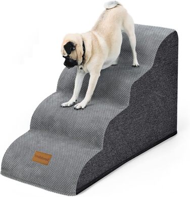 Сходинки для собак: широкі, 4 сходинки, 50 см, для маленьких собак, з високощільним пінопластом, знімний чохол, неслизьке дно, 51x72x41 см