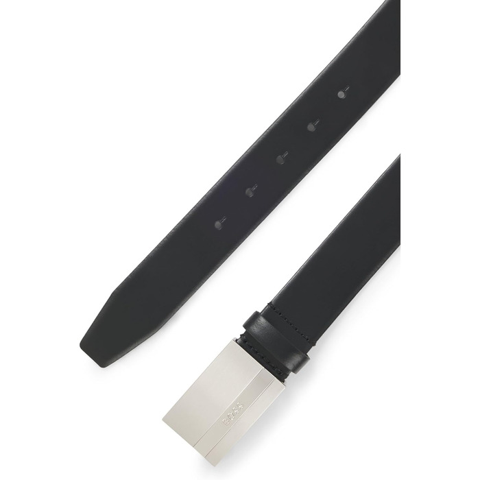 Чоловічий шкіряний ремінь BOSS Baxton з логотипом, чорний