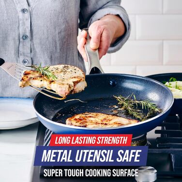 Набір сковорідок Blue Diamond Cookware Diamant, 2 шт. (24 см та 28 см), керамічне антипригарне покриття, без PFAS, для всіх плит (включно з індукцією), можна мити в посудомийній машині, термостійкий
