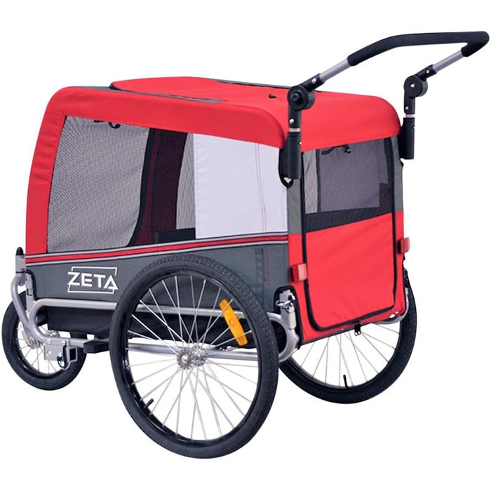 PAPILIOSHOP: Причіп для собак та котів, візок для тварин – 3 розміри, стабільний, комфортний, практичний (червоний)