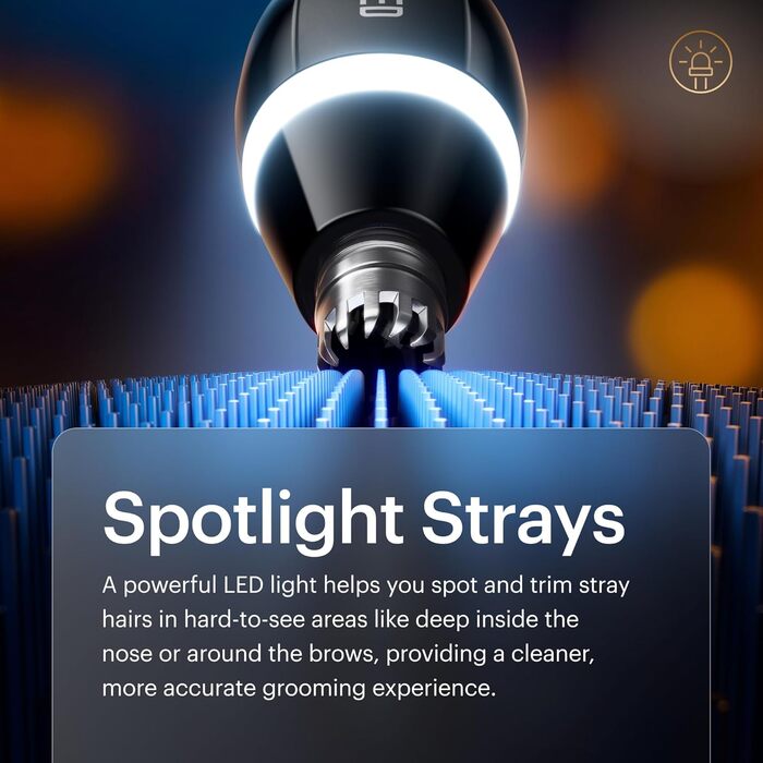 Електричний триммер для носа, вух та брів MANSCAPED® Weed Whacker® 3.0 PRO – SkinSafe® система, LED, акумулятор, для подорожей, насадка для брів