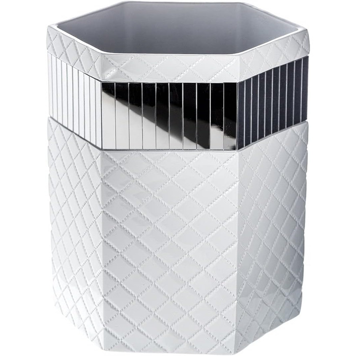 Набір аксесуарів для ванної кімнати Creative Scents – 6 предметів (сміттєвий бак, тримач для зубних щіток, попільничка, мильниця, дзеркало з тисненням)