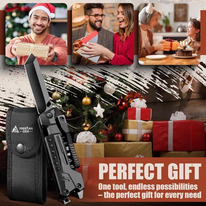 Мультитул Freelander 21-в-1: плоскогубці, ніж, пилка, викрутки, набір біт - для кемпінгу та активного відпочинку, подарунок для чоловіків