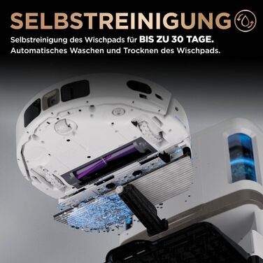 Робот-пилосос та робот-мийник Shark PowerDetect 2-в-1, NeverTouch Pro, самостійне очищення до 60 днів, 3D-LiDAR навігація, NeverStuck, керування через додаток, RV2800ZEEU, 2 щітки, Anti-Micro Pads, 1 капсула