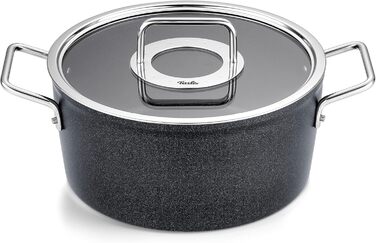 Каструля Fissler Adamant/Aluminium (24 см, 4.9 л) з кришкою з термостійкого скла, антипригарне покриття, для індукційних плит