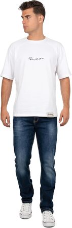 Чоловічі джинси Cipo & Baxx: стильні темно-сині джинси з еластаном, 5 кишень, контрастна вишивка (31W/34L, розмір 43)