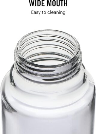H2O Steelox Glass Water Bottle, Refrigerator Bottle, Wide Opening for Easy Cleaning, Bottle for Hotel, Travel, Office, University, 3-Piece Set, 920 ml, Silver