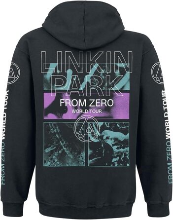 Чоловічий худі Linkin Park 'From Zero to World Tour' чорний, офіційний мерч гурту, розмір S