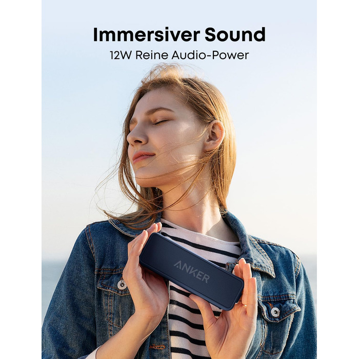 Портативна Bluetooth колонка Anker SoundCore 2 - блакитна, 24 год роботи, IPX7, потужний бас
