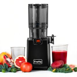 Шнекова соковижималка Fretta Slow Juicer для овочів та фруктів, матово-чорна