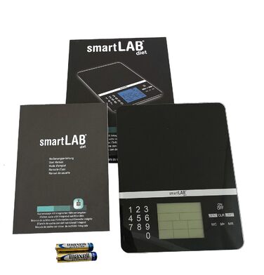 smartLAB Nutritional Analysis Scale - 5kg | Digital Food Scale with Food Nutrition Scale | Smart Kitchen Scale Diet Scale Black for Diabetics