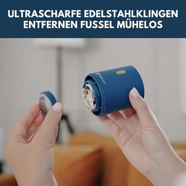 Електричний видалення ворсу з одягу - Fusselrasierer, компактний та портативний, USB, Dual Protection (Oslo-blue)