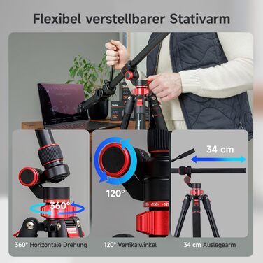 Відеоштатив Rollei Compact Traveler No.2 XL (212 см) з гідравлічною головою, виносним плечем та моноподом, алюмінієвий