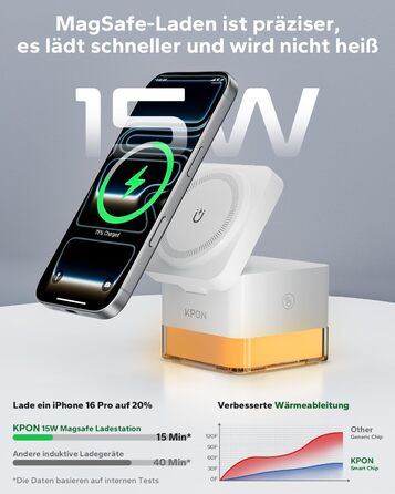 База для зарядки Apple Watch та iPhone MagSafe 3-в-1, куб сірого кольору, сумісна з iPhone 17/16/15/14/13/12/Air/Pro Max, Apple Watch 11/10/9, AirPods