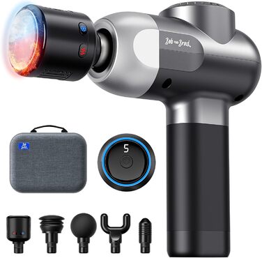 Bob & Brad C2 Deep Tissue Massage Gun - 5 Speed Muscle Massager with 5 Attachments for Home, Office, Workout, Recovery & Pain Relief - Heat & Cold Therapy Head