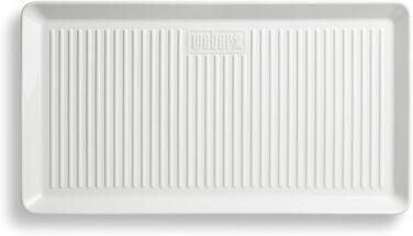 Weber Porcelain Serving Platter (40 x 22cm), made of extremely durable, scratch-resistant hard porcelain, perfect for outdoor use, extra reinforced bottom, dishwasher-safe - White (17884)