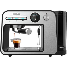 Кавоварка Cecotec Power Espresso 20 Square Pro, 1450 Вт, 20 бар, з ThermoBlock, парогенератором, знімним баком 1 л, підігрівом чашок, для еспресо
