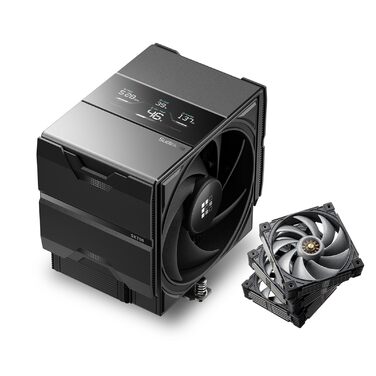 Система охолодження CPU Sudokoo SK700V для AM5: кулер з вентилятором 120 мм, цифровим дисплеєм та 6 heatpipes для AM5. Кулер з вентилятором 120 мм та одною баштою, повітряне охолодження з вільним доступом до RAM, 5 років гарантії (SK700V Чорний + MACH120 