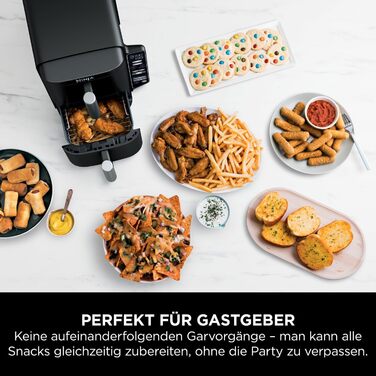 Ninja Double Stack Air Fryer, 7.6L Air Fryer, Double Basket Air Fryer with 4 Cooking Levels, 2 Drawers, 2 Racks, Space-Saving Design, 6 Cooking Functions, 6 Portions, Grey SL300EU Stacked Double Drawer 7.6L Grey