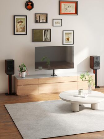 Стійки для колонок Holz Braun Schwarz, 70 см - Преміум підставки для домашнього кінотеатру та студії з прихованою проводкою