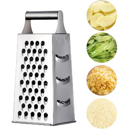 Тёрка YDware з нержавіючої сталі, квадратна, 23,7 см, для овочів, 1 шт. (срібна)