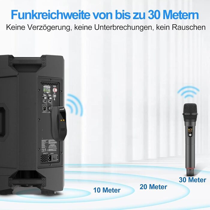 Aveek Караоке Мікрофон Бездротовий Набір, 2 шт. (2.4GHz, 6.35/3.5mm, з перезаряджаним приймачем)