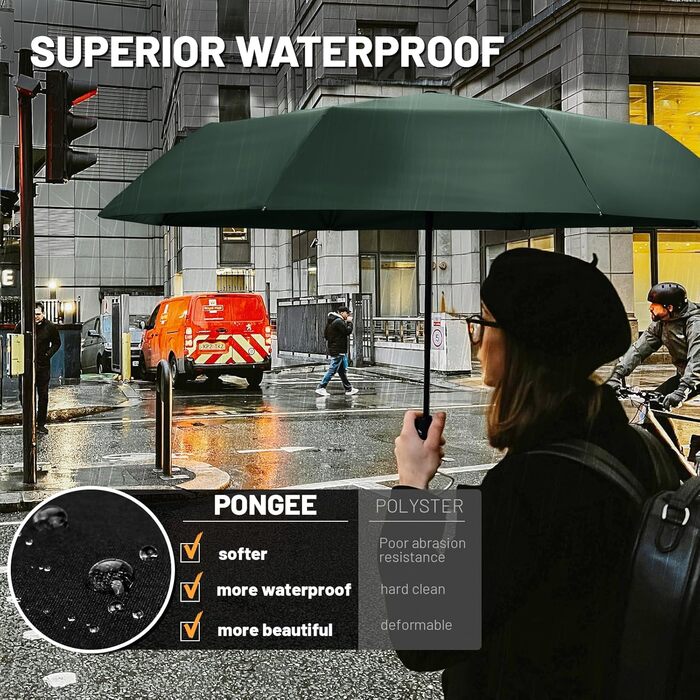 Компактний туристичний парасолька SY Winddicht: автоматичний, легкий, міцний (темно-зелений)
