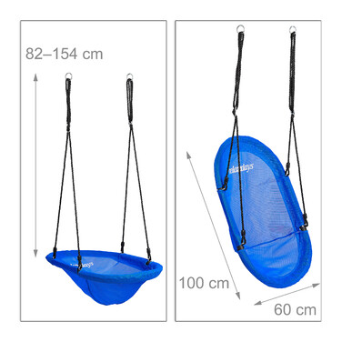 Relaxdays Nest Swing Blue