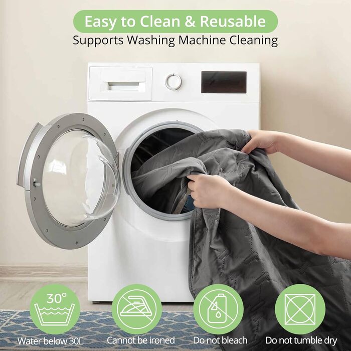 Водонепроникний килимок для собак, килимок для котів, неслизький, міцний, для захисту дивану, ліжка, автокрісла, можна прати в пральній машині (172 x 208 см, темно-сірий)